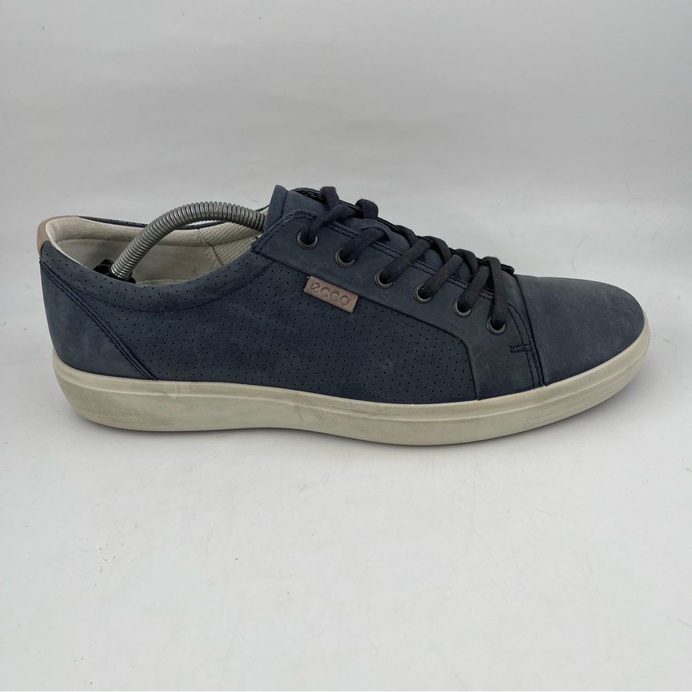 Ecco Men’s Classic Moc 2.0 - SZ 12 - Blue Suede Lace-Up Casual Sneaker Shoes